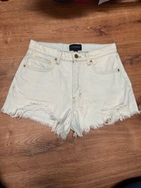Lucky Brand Cream Distressed Denim Cutoff Shorts